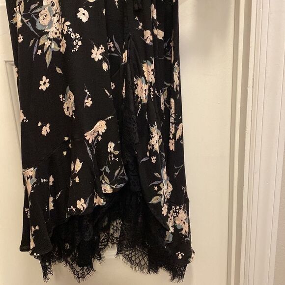 American rag juniors ruffled lace trim maxi dress black L - Picture 7 of 8